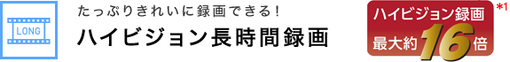 たっぷりきれいに録画できる！ ハイビジョン長時間録画