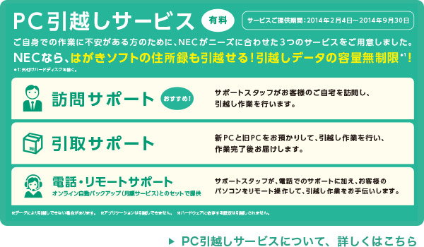 PC引越しサービス（有料）
