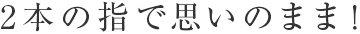 2本の指で思いのまま！