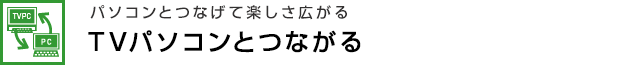 パソコンとつなげて楽しさ広がる　TVパソコンとつながる