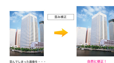 歪んでしまった画像を自然に修正